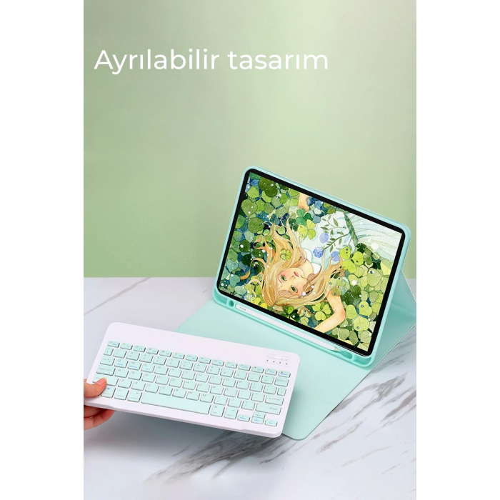 BFS  iPad 5 Air 9.7 Kılıf KC01 Smart Klavyeli Tablet Kılıfı - Mavi