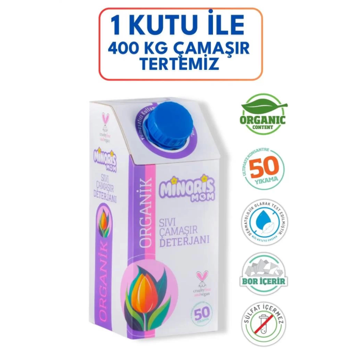 BFS   Minoris MOM Organik Sıvı Çamaşır Deterjanı 1 Lt 50 Yıkama
