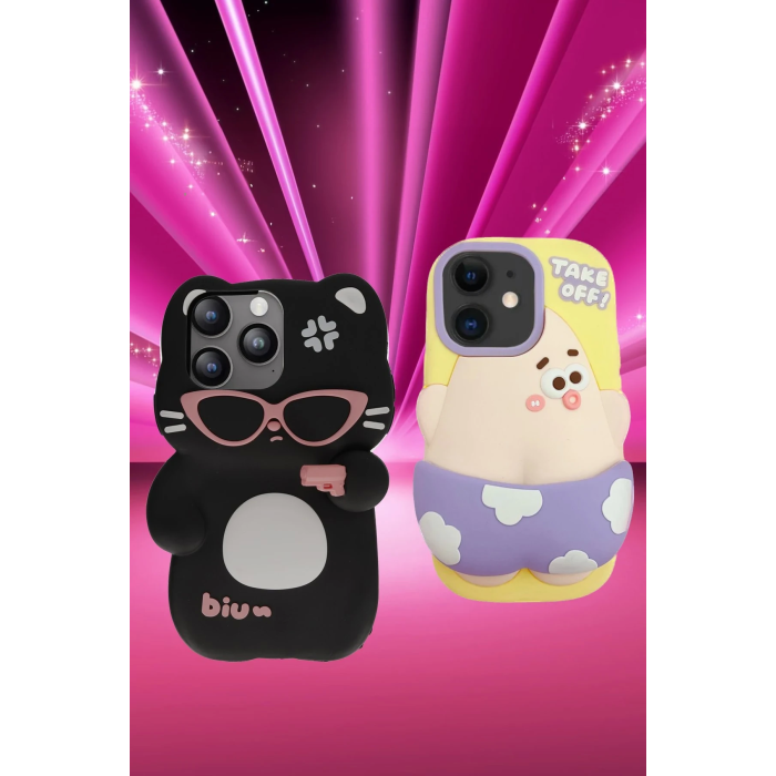BFS  iPhone 15 Pro Max Kılıf Poky Karakter Silikon Kapak - Desen 4