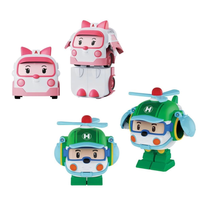 BFS   POLI MRT-674 Robocar Poli Mini Transforming Kasabanın Kurtarma Araçları 4lü Set