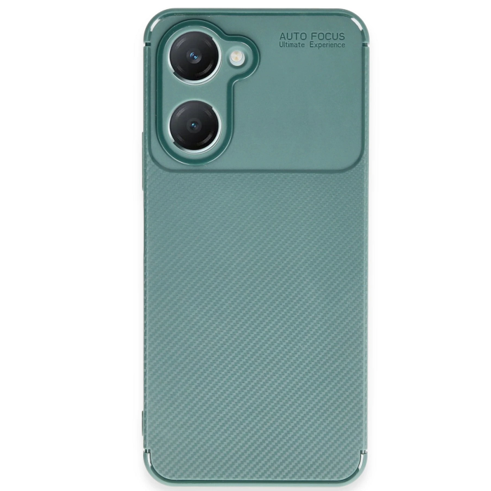 BFS  Vivo Y18 Kılıf Auto Focus Karbon Kapak - Koyu Yeşil