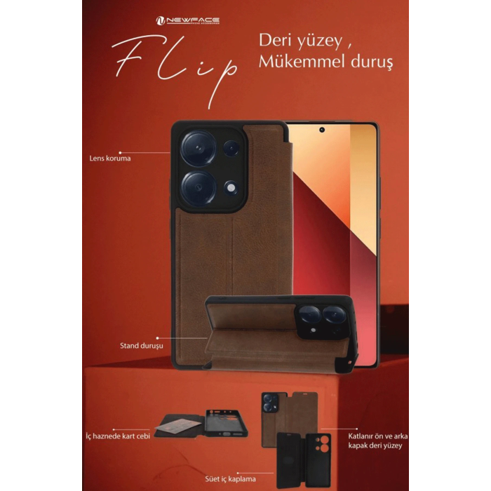BFS  Samsung Galaxy A35 5G Kılıf Flip Cover - Kırmızı