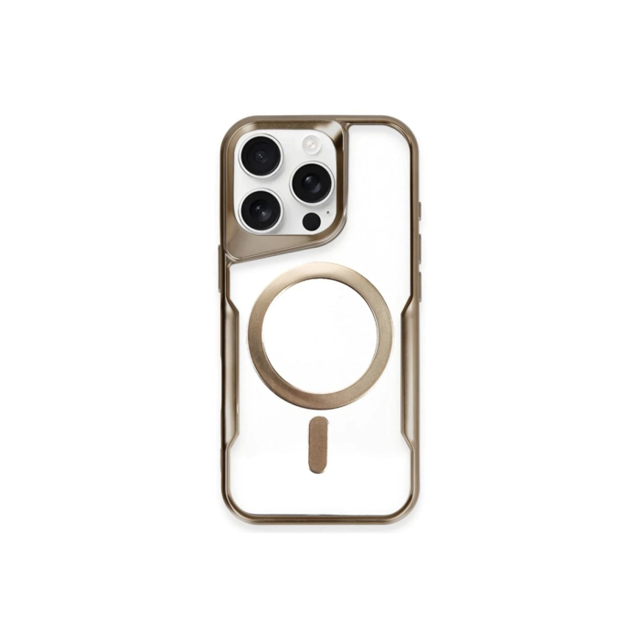 BFS  iPhone 15 Pro Kılıf Boyi Magsafe Silikon Kapak - Kahverengi