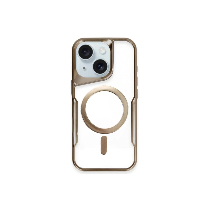 BFS  iPhone 15 Plus Kılıf Boyi Magsafe Silikon Kapak - Kahverengi
