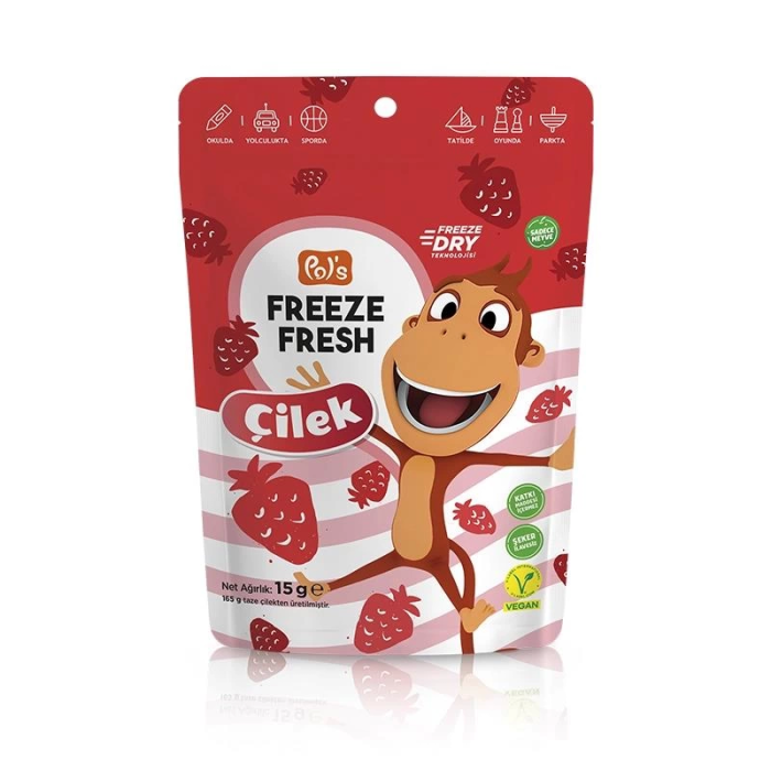 BFS   Pol’s Kukuli  Freeze Fresh Dondurularak Kurutulmuş Çilek 15 g
