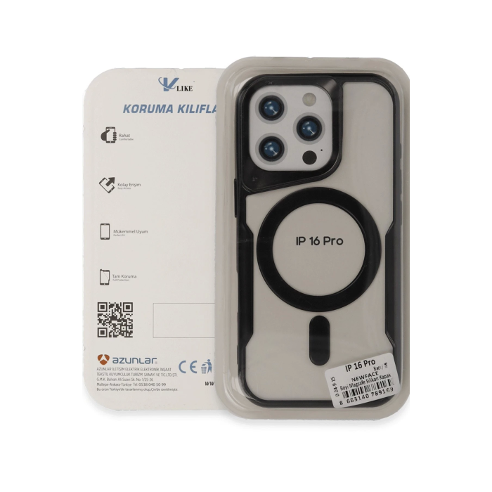 BFS  iPhone 16 Pro Max Kılıf Boyi Magsafe Silikon Kapak - Siyah