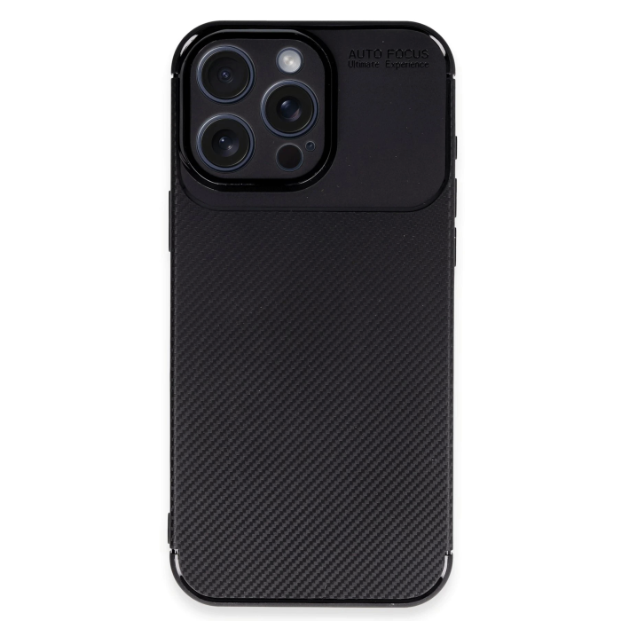 BFS  iPhone 16 Pro Max Kılıf Auto Focus Karbon Kapak - Siyah