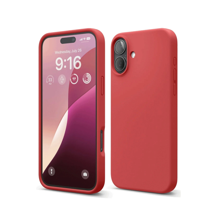 BFS  iPhone 16 Plus Kılıf Nano içi Kadife Silikon - Kırmızı