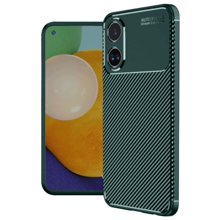 BFS  Oppo A60 Kılıf Auto Focus Karbon Kapak - Koyu Yeşil