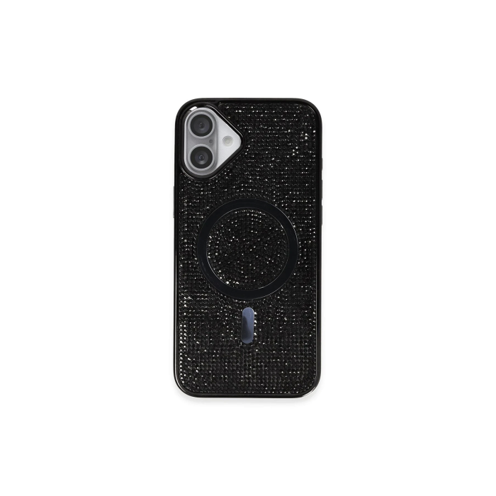 BFS  iPhone 16 Plus Kılıf Diamond Magsafe Kapak - Siyah