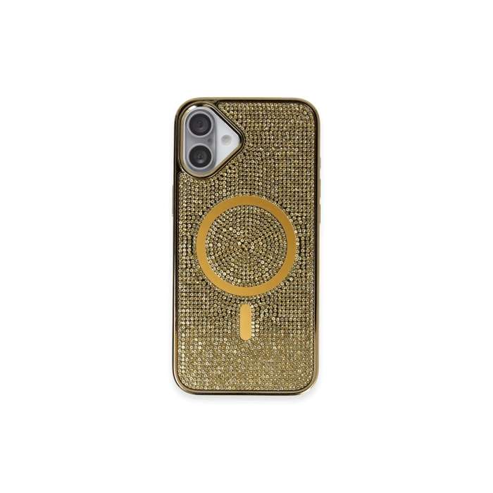 BFS  iPhone 16 Plus Kılıf Diamond Magsafe Kapak - Gold