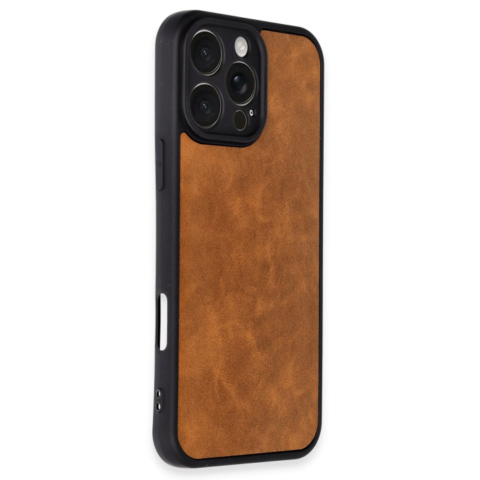 BFS  iPhone 16 Pro Kılıf Aras Deri Kapak - Taba