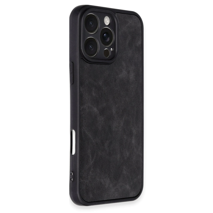 BFS  iPhone 16 Pro Max Kılıf Aras Deri Kapak - Siyah