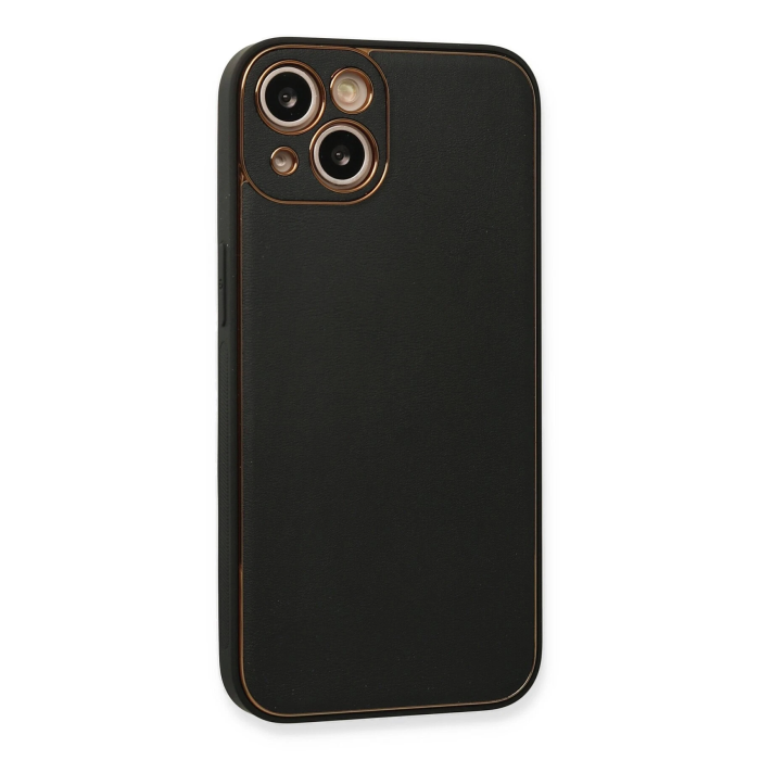 BFS  iPhone 13 Kılıf Coco Deri Silikon Kapak - Siyah