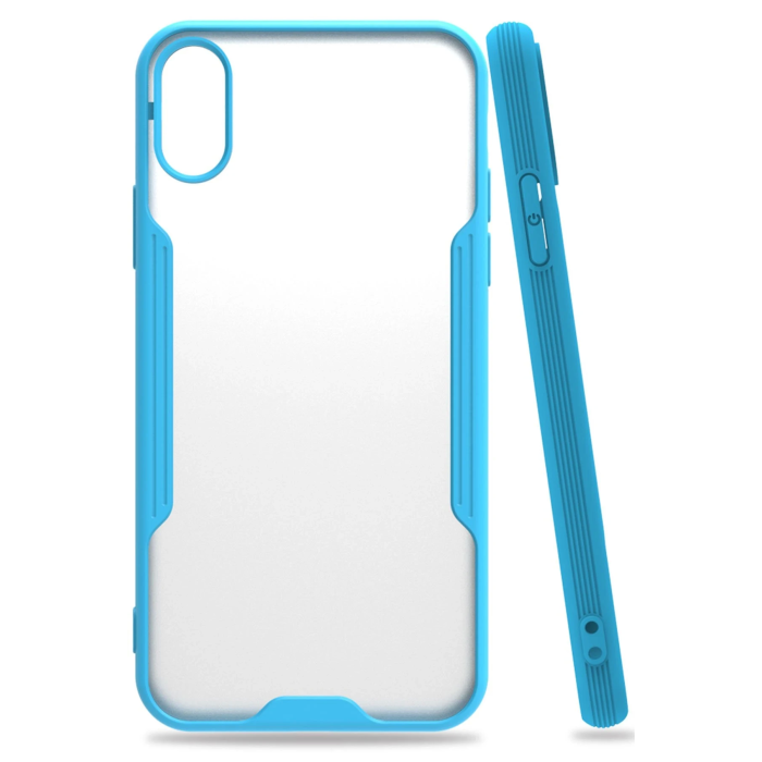 BFS  iPhone X Kılıf Platin Silikon - Mavi