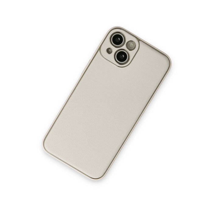 BFS  iPhone 13 Kılıf Coco Deri Silikon Kapak - Beyaz