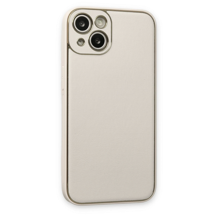 BFS  iPhone 13 Kılıf Coco Deri Silikon Kapak - Beyaz