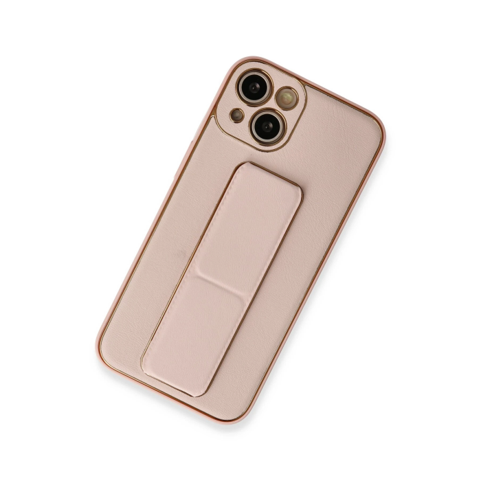 BFS  iPhone 13 Kılıf Coco Deri Standlı Kapak - Pembe