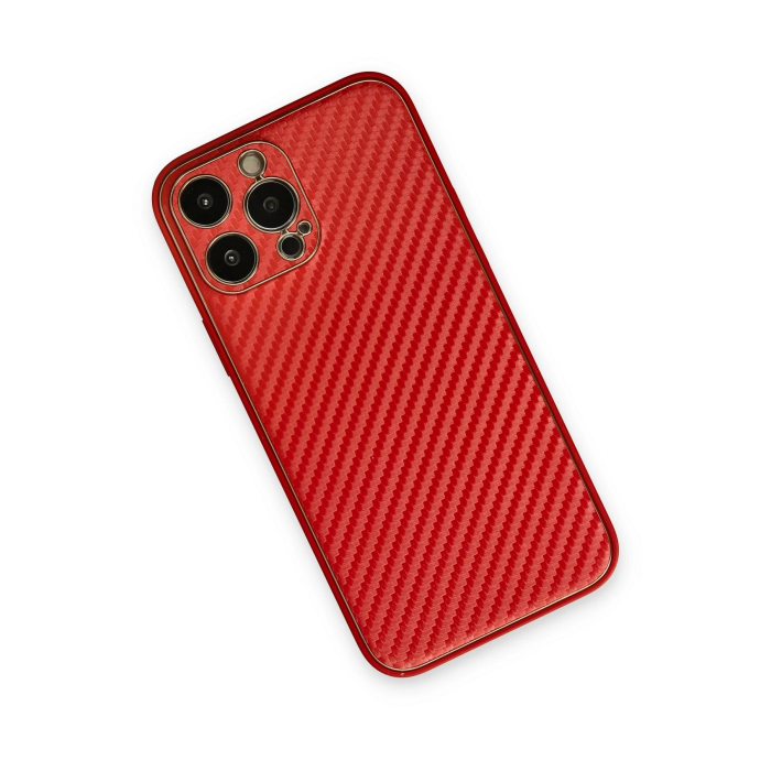 BFS  iPhone 13 Pro Kılıf Coco Karbon Silikon - Kırmızı