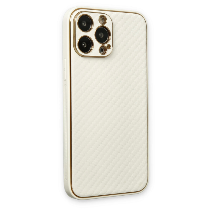 BFS  iPhone 13 Pro Kılıf Coco Karbon Silikon - Beyaz