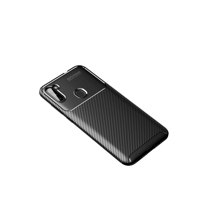 BFS  Samsung Galaxy A11 Kılıf Auto Focus Karbon Kapak - Siyah