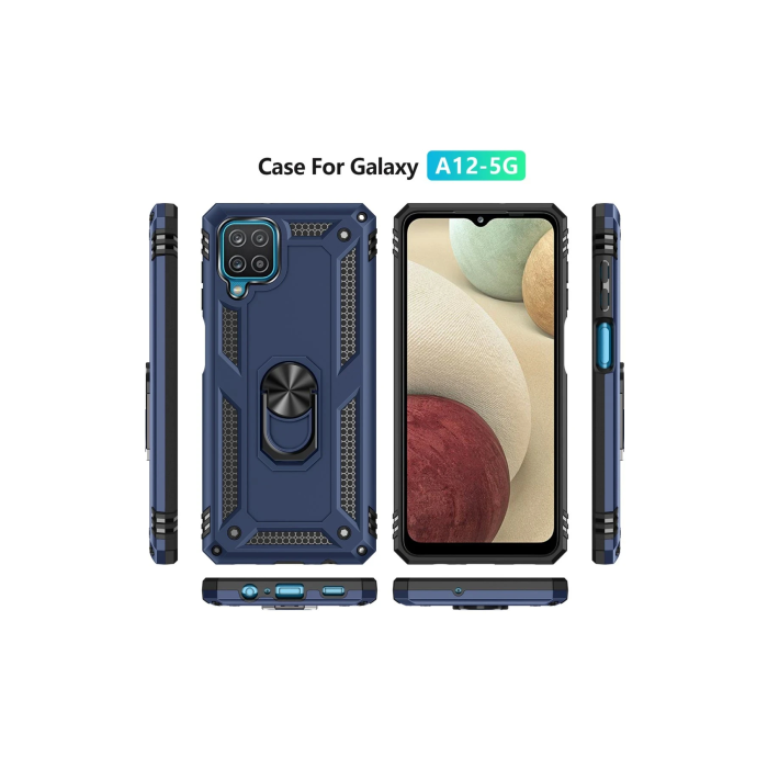 BFS  Samsung Galaxy A22 Kılıf Sofya Yüzüklü Silikon Kapak - Lacivert