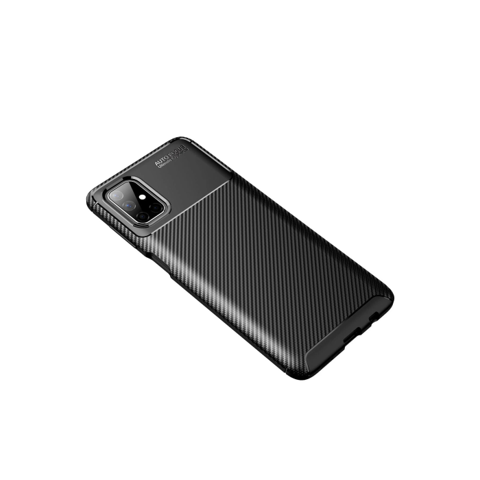 BFS  Samsung Galaxy M51 Kılıf Auto Focus Karbon Kapak - Siyah