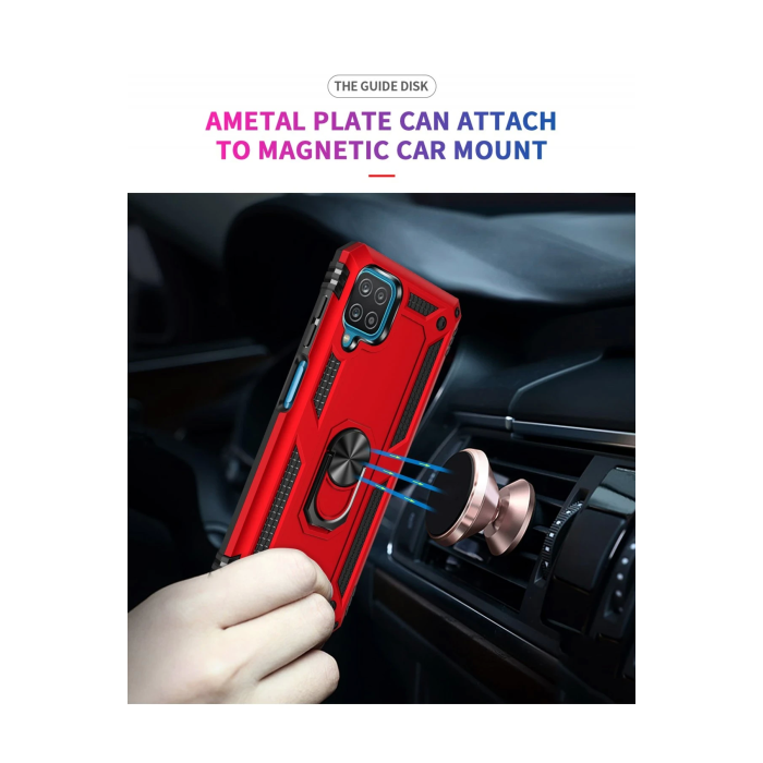 BFS  Samsung Galaxy A22 Kılıf Sofya Yüzüklü Silikon Kapak - Kırmızı