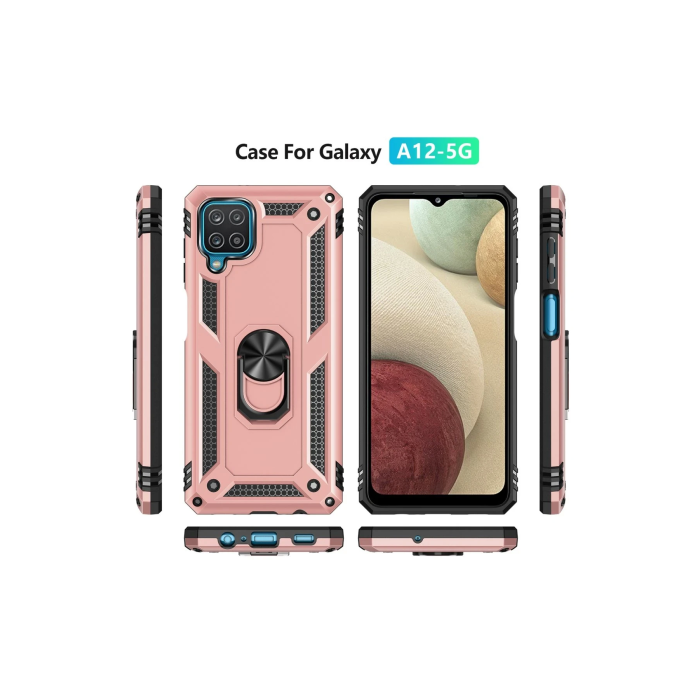 BFS  Samsung Galaxy A22 Kılıf Sofya Yüzüklü Silikon Kapak - Rose