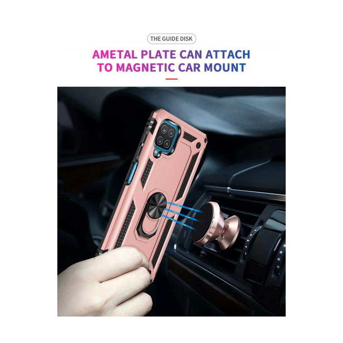 BFS  Samsung Galaxy A22 Kılıf Sofya Yüzüklü Silikon Kapak - Rose
