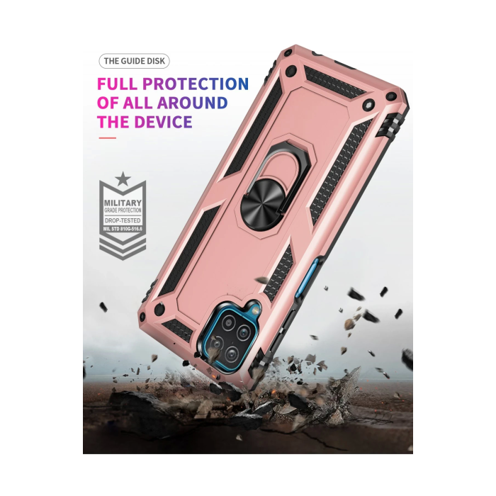 BFS  Samsung Galaxy A22 Kılıf Sofya Yüzüklü Silikon Kapak - Rose