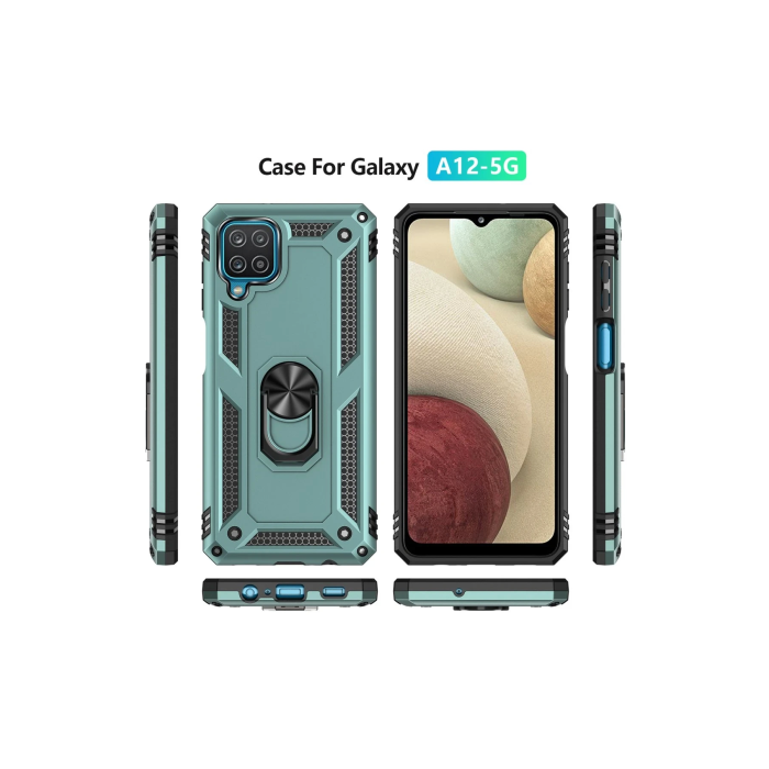 BFS  Samsung Galaxy A22 Kılıf Sofya Yüzüklü Silikon Kapak - Yeşil