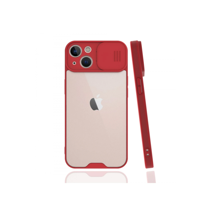 BFS  iPhone 13 Mini Kılıf Platin Kamera Koruma Silikon - Kırmızı