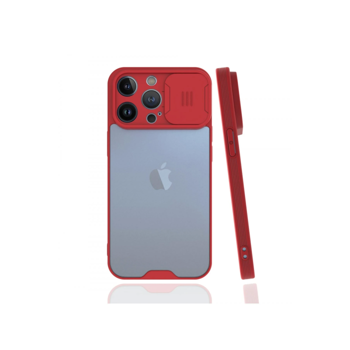 BFS  iPhone 13 Pro Kılıf Platin Kamera Koruma Silikon - Kırmızı