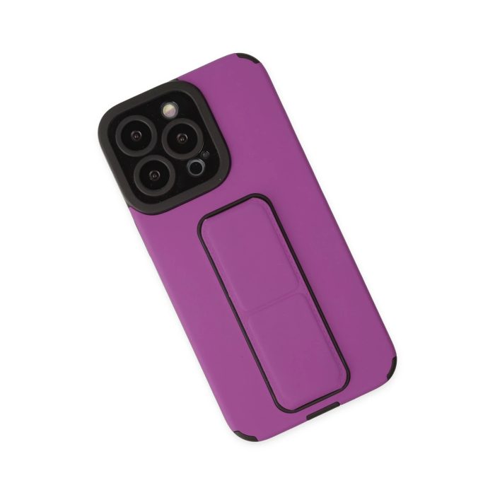 BFS  iPhone 13 Pro Kılıf Mega Standlı Silikon - Mor