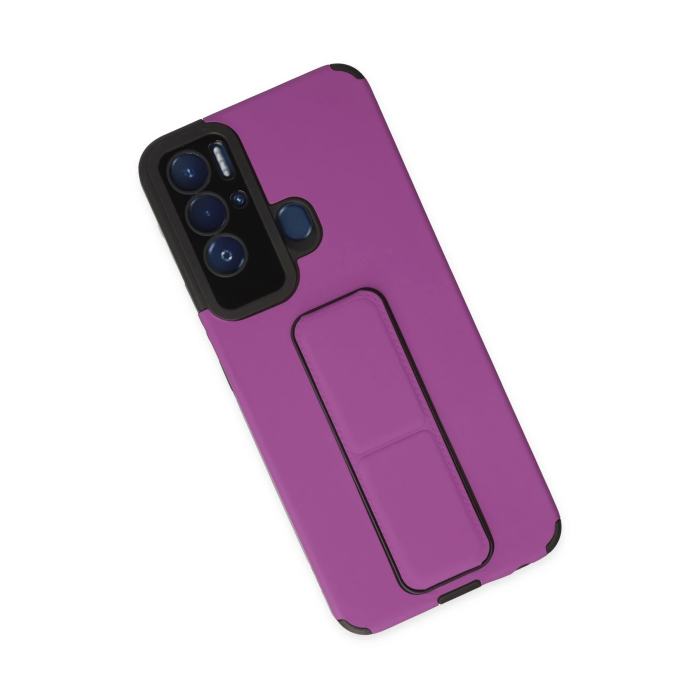BFS  Tecno Pova Neo Kılıf Mega Standlı Silikon - Mor