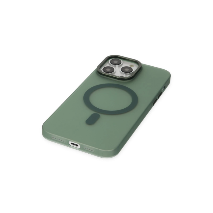 BFS  iPhone 13 Pro Kılıf Lodos Magneticsafe Mat Kapak - Köknar Yeşili