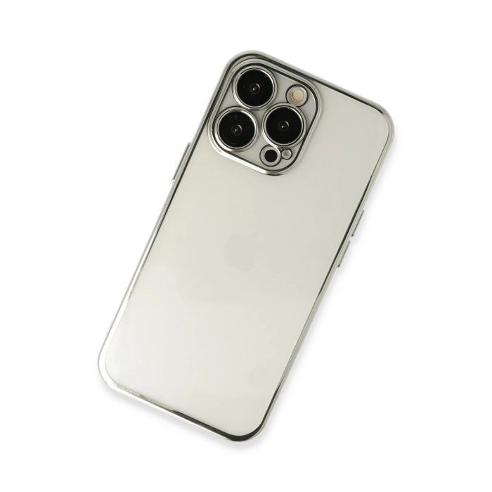 BFS  iPhone 13 Pro Kılıf Razer Lensli Silikon - Gümüş