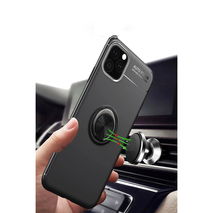 BFS  iPhone 11 Pro Kılıf Range Yüzüklü Silikon - Siyah