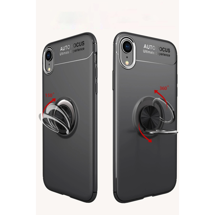BFS  iPhone XR Kılıf Range Yüzüklü Silikon - Kırmızı