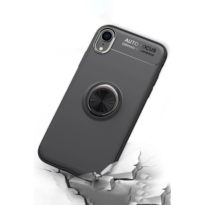 BFS  iPhone XR Kılıf Range Yüzüklü Silikon - Kırmızı