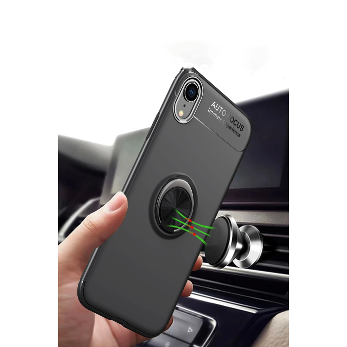 BFS  iPhone XR Kılıf Range Yüzüklü Silikon - Kırmızı