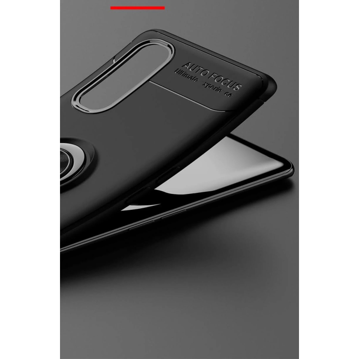 BFS  Oppo Find X2 Kılıf Range Yüzüklü Silikon - Siyah-Gold
