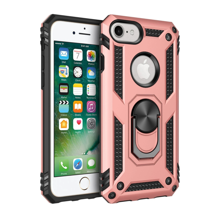 BFS  iPhone 7 Kılıf Sofya Yüzüklü Silikon Kapak - Rose