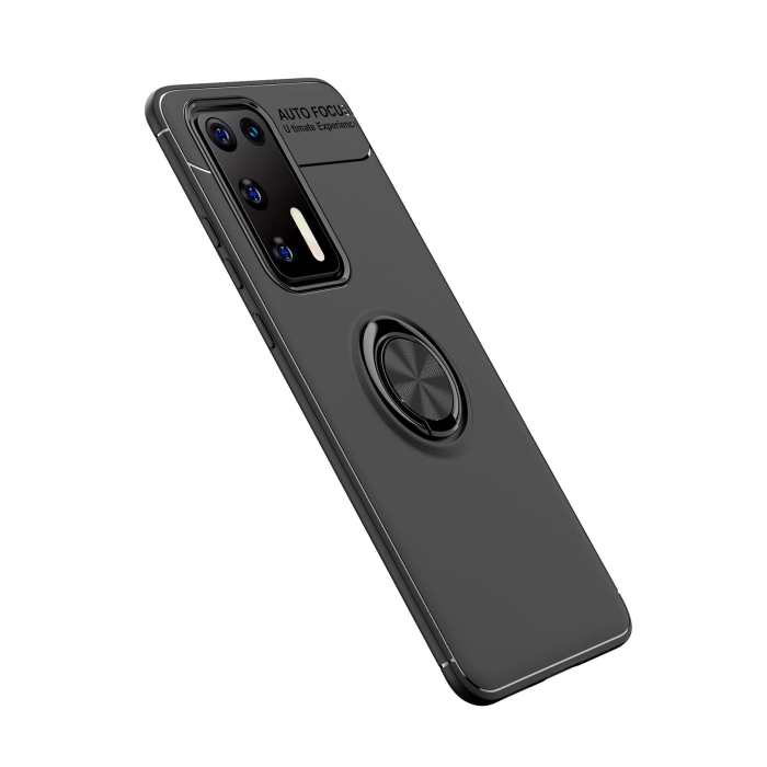 BFS  Huawei P40 Kılıf Range Yüzüklü Silikon - Siyah