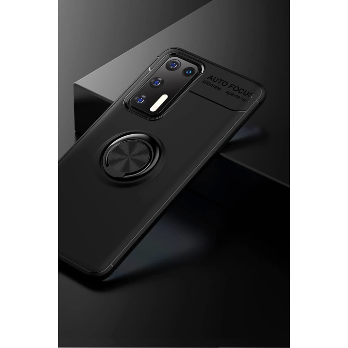 BFS  Huawei P40 Kılıf Range Yüzüklü Silikon - Siyah