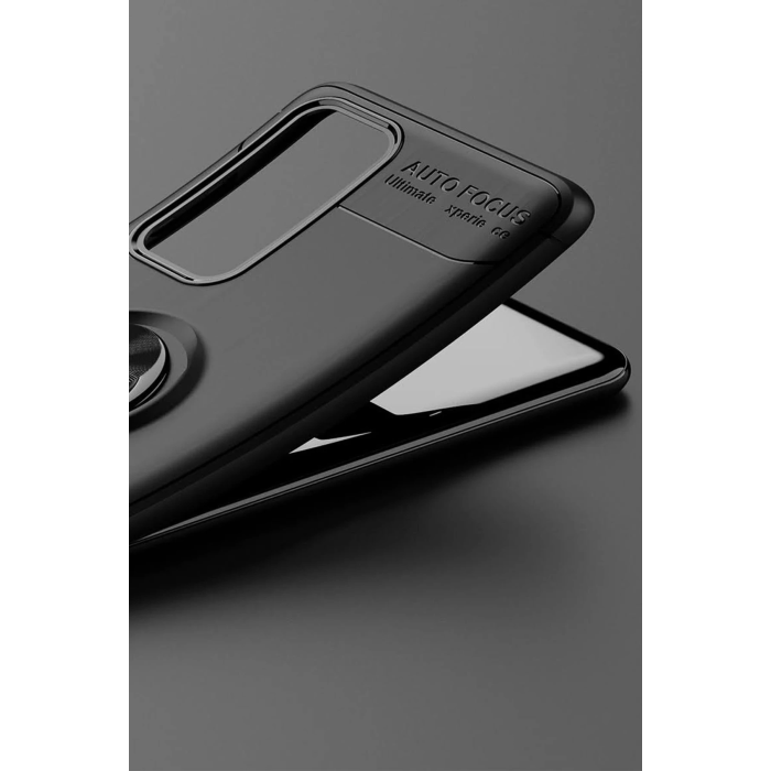 BFS  Huawei P40 Kılıf Range Yüzüklü Silikon - Siyah