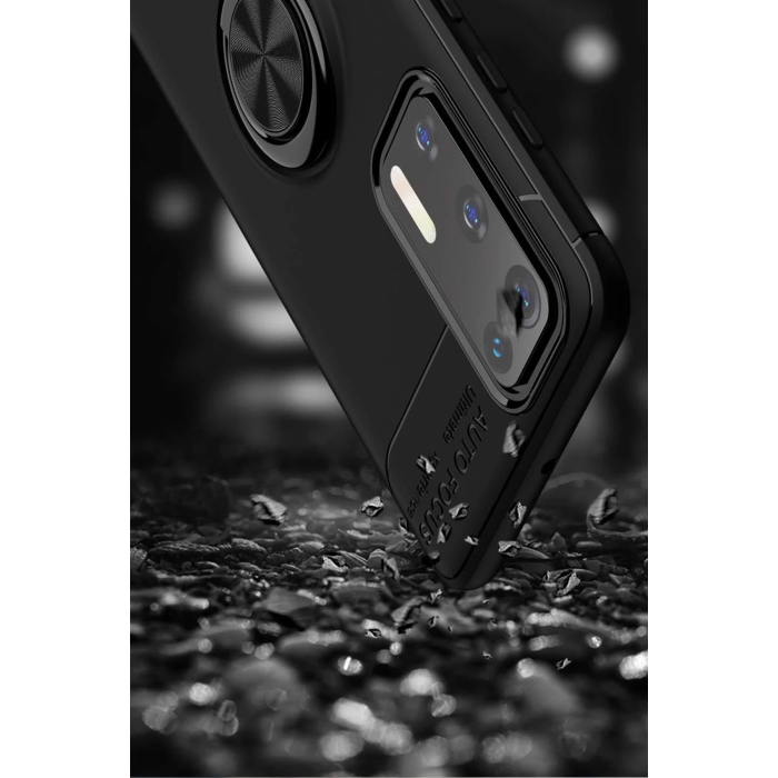 BFS  Huawei P40 Kılıf Range Yüzüklü Silikon - Siyah