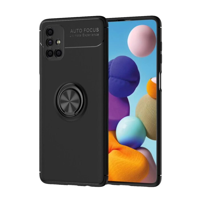 BFS  Samsung Galaxy M51 Kılıf Range Yüzüklü Silikon - Siyah