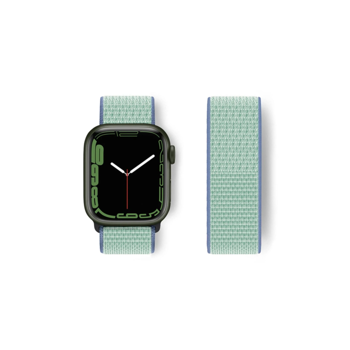 BFS  Apple Watch 42mm Hasırlı Cırtcırtlı Kordon - Mavi-Turkuaz